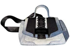 Nwot Steve Madden Denim Shoulder Bag Lace Up Design